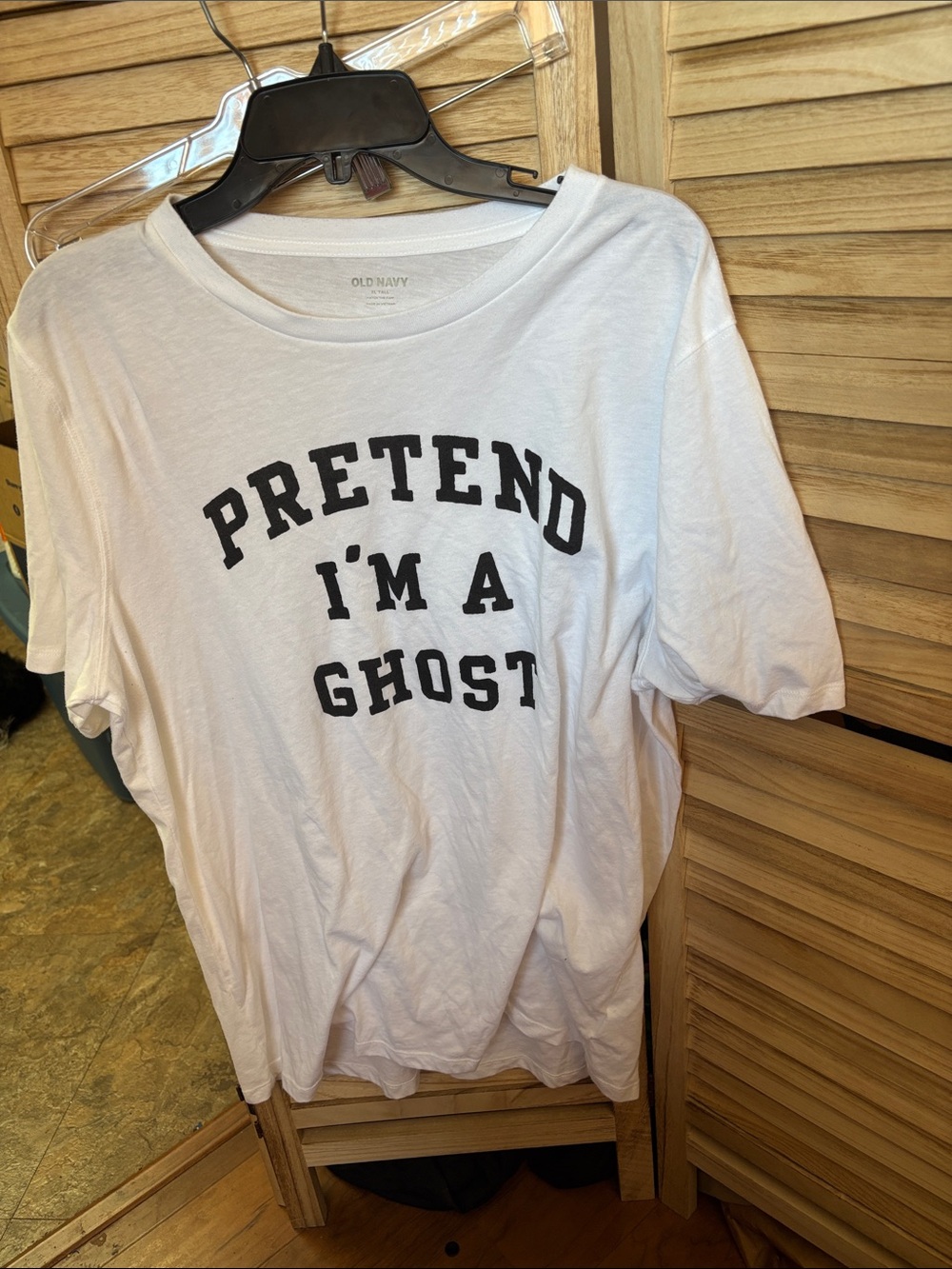 Old Navy White Graphic Tee with Black Lettering XLT